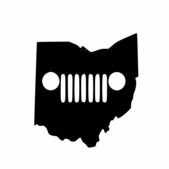 Vinyl Decal for Window - Ohio Jeep Logo - Picture 1 of 2